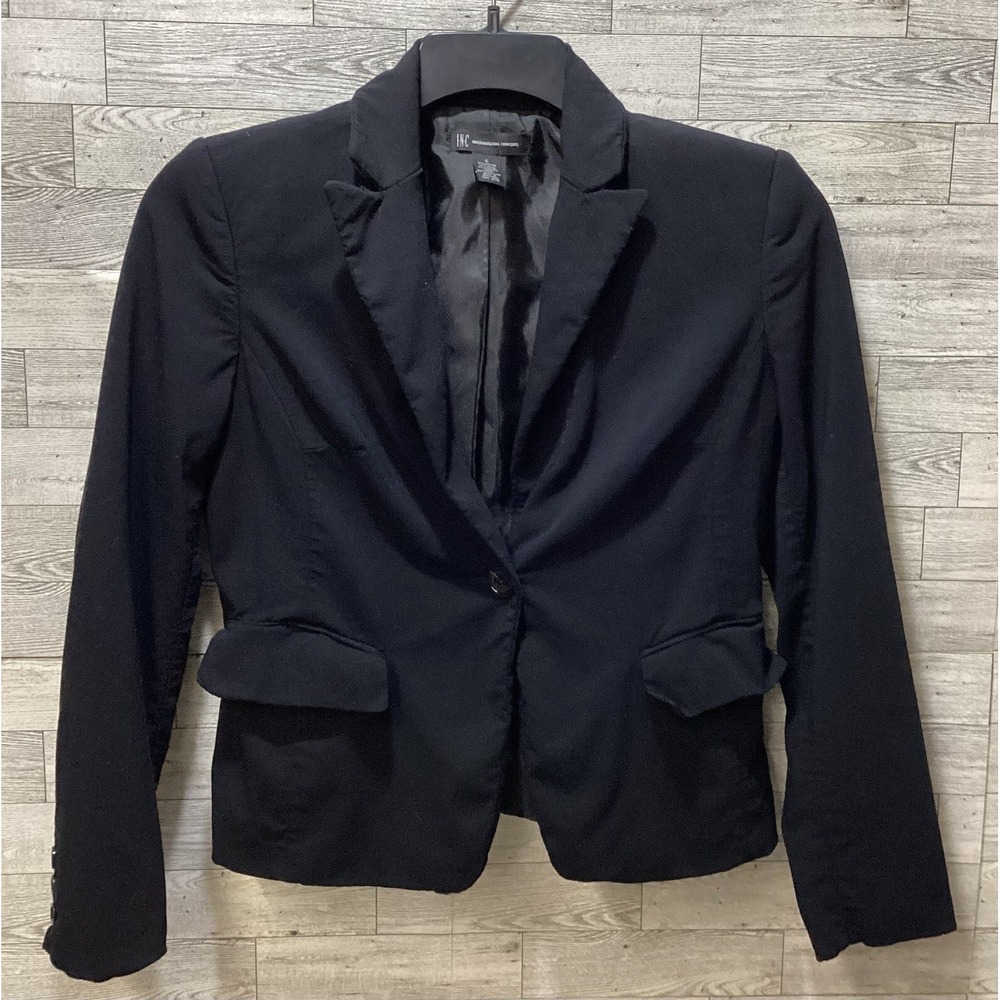 INC International Concepts Women's (Size 6) Black Blazer L/S Shoulder‎ Pads
